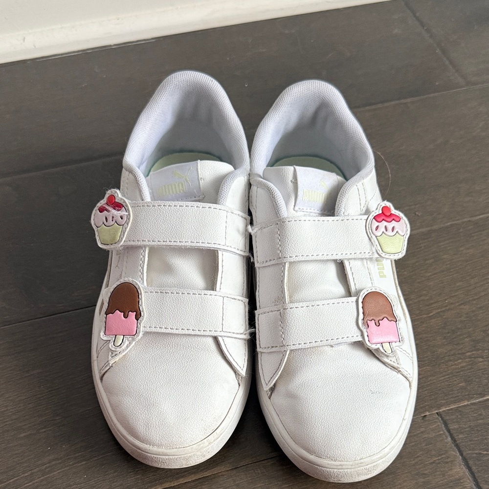 Puma Kids White Sneakers with Ice Cream Accents